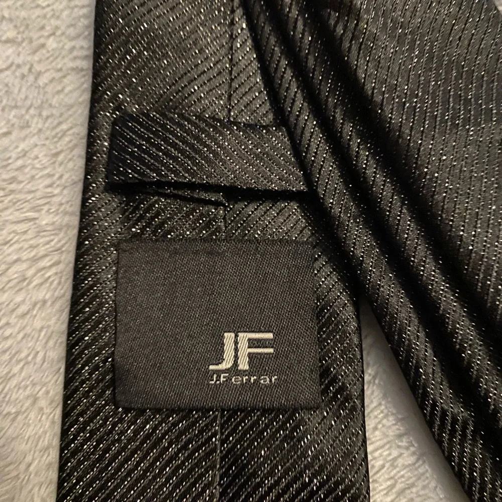 Vintage Black J.Ferrar Men's Tie
